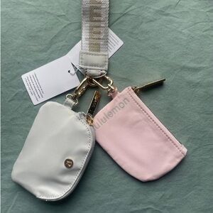 lululemon athletica White and Pink Pouch Set
